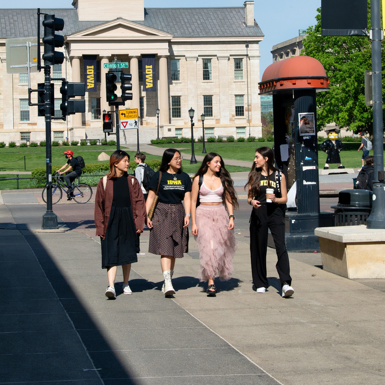 Students walking downtown
