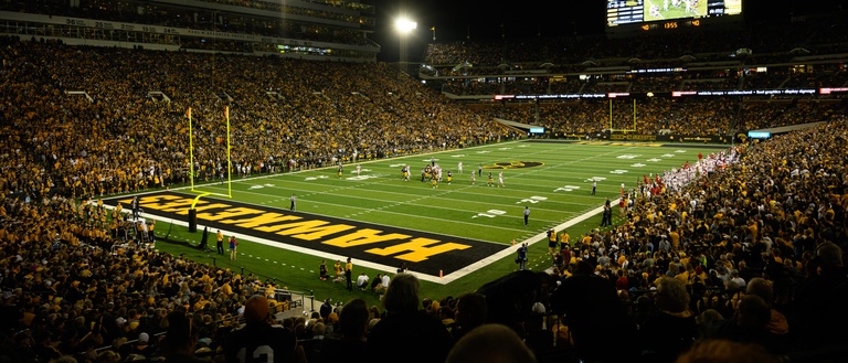 Inside view of Kinnick Stadium during football game